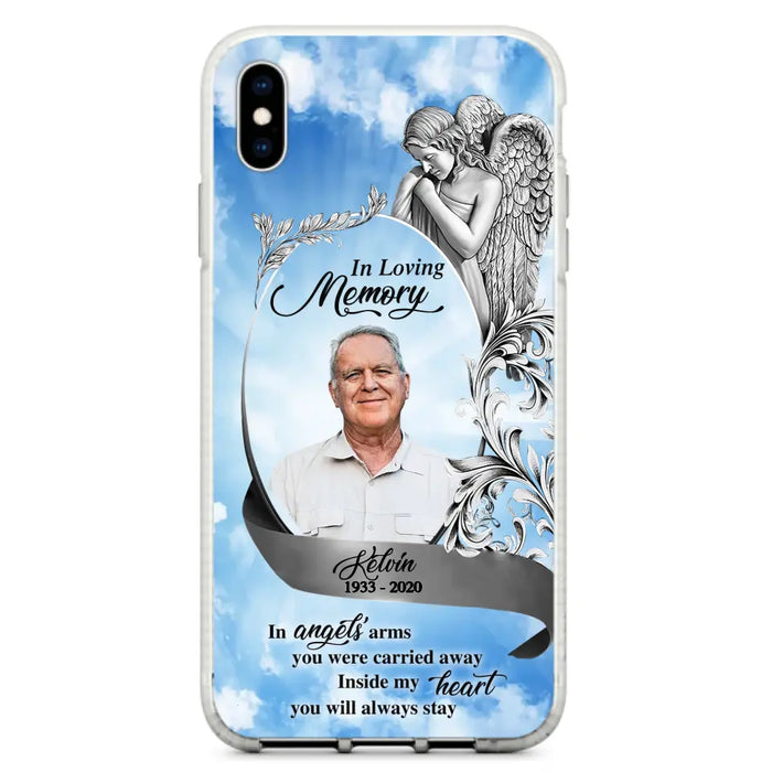 Custom Personalized Memorial Photo Phone Case - Memorial Gift Idea for Family - Inside My Heart You Will Always Stay - Case For iPhone/Samsung