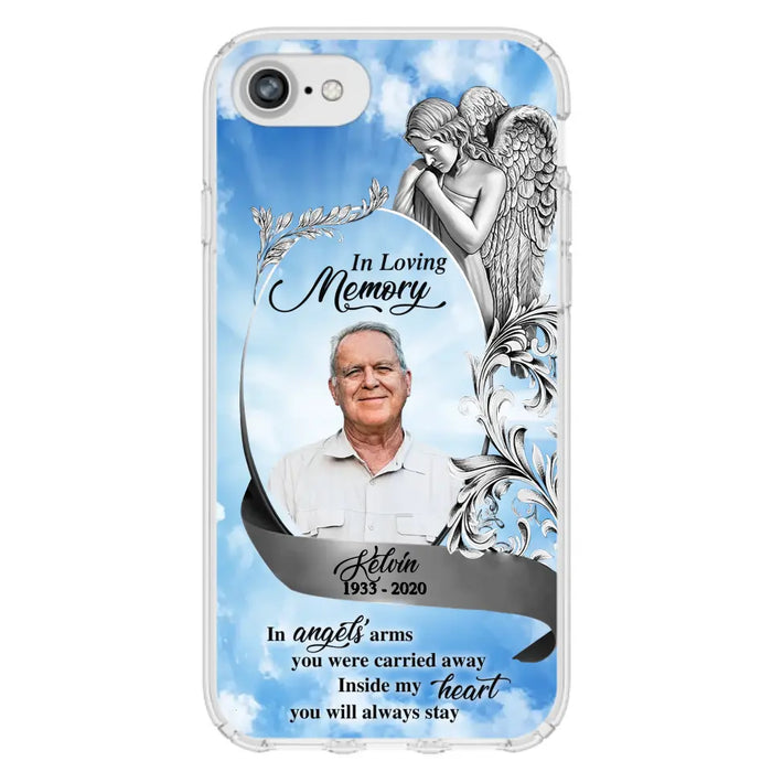 Custom Personalized Memorial Photo Phone Case - Memorial Gift Idea for Family - Inside My Heart You Will Always Stay - Case For iPhone/Samsung