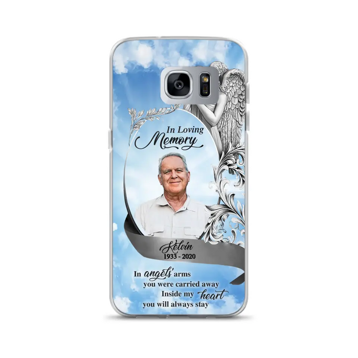 Custom Personalized Memorial Photo Phone Case - Memorial Gift Idea for Family - Inside My Heart You Will Always Stay - Case For iPhone/Samsung