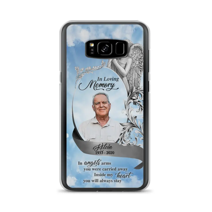 Custom Personalized Memorial Photo Phone Case - Memorial Gift Idea for Family - Inside My Heart You Will Always Stay - Case For iPhone/Samsung