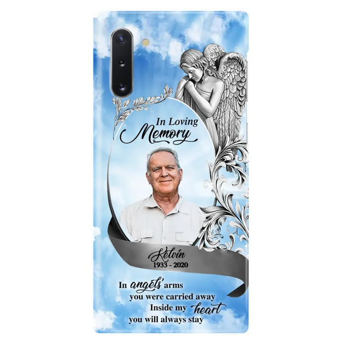 Custom Personalized Memorial Photo Phone Case - Memorial Gift Idea for Family - Inside My Heart You Will Always Stay - Case For iPhone/Samsung