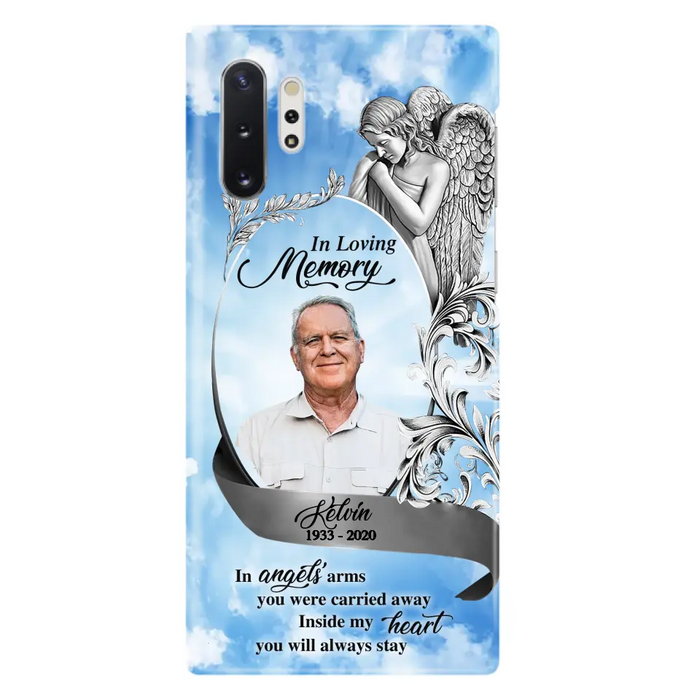 Custom Personalized Memorial Photo Phone Case - Memorial Gift Idea for Family - Inside My Heart You Will Always Stay - Case For iPhone/Samsung