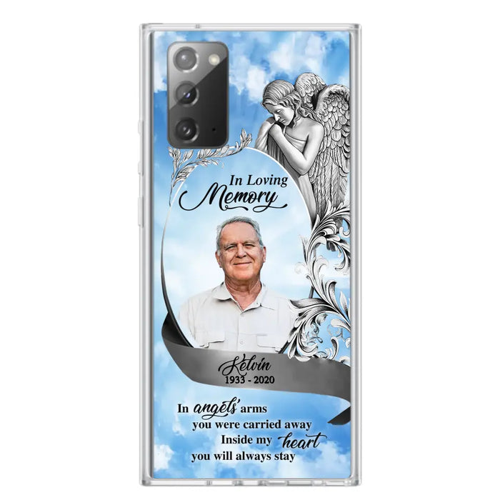 Custom Personalized Memorial Photo Phone Case - Memorial Gift Idea for Family - Inside My Heart You Will Always Stay - Case For iPhone/Samsung