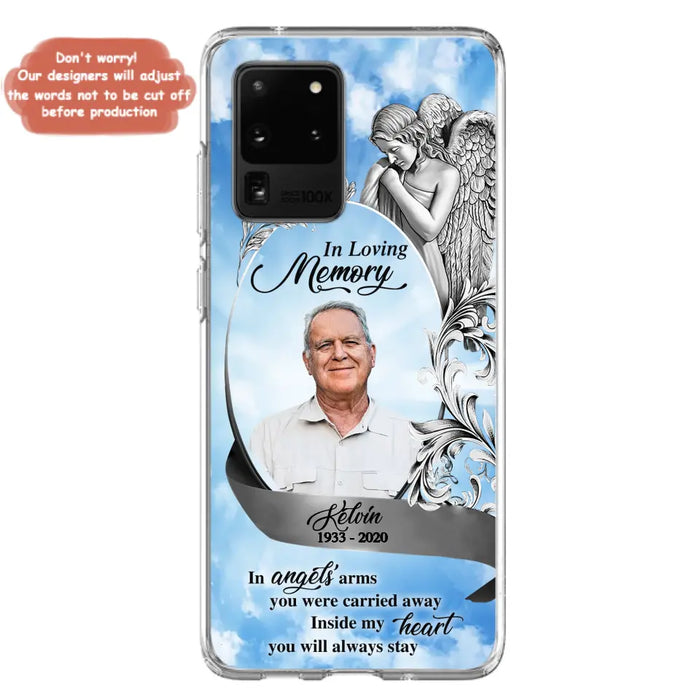 Custom Personalized Memorial Photo Phone Case - Memorial Gift Idea for Family - Inside My Heart You Will Always Stay - Case For iPhone/Samsung