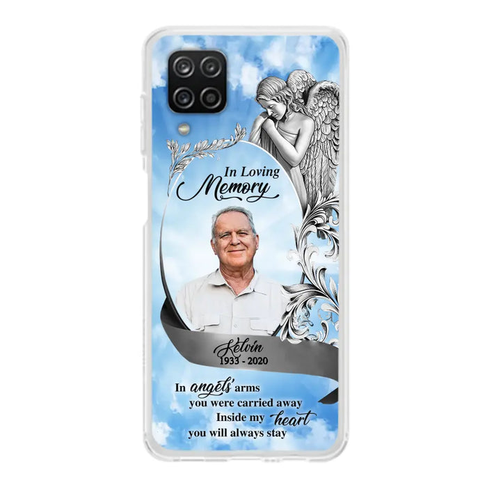 Custom Personalized Memorial Photo Phone Case - Memorial Gift Idea for Family - Inside My Heart You Will Always Stay - Case For iPhone/Samsung