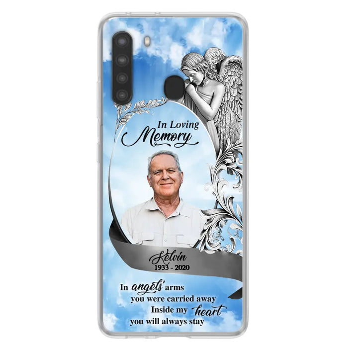 Custom Personalized Memorial Photo Phone Case - Memorial Gift Idea for Family - Inside My Heart You Will Always Stay - Case For iPhone/Samsung