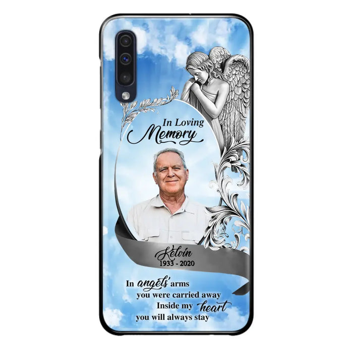 Custom Personalized Memorial Photo Phone Case - Memorial Gift Idea for Family - Inside My Heart You Will Always Stay - Case For iPhone/Samsung