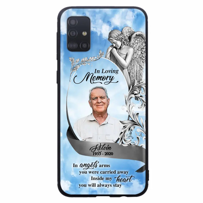 Custom Personalized Memorial Photo Phone Case - Memorial Gift Idea for Family - Inside My Heart You Will Always Stay - Case For iPhone/Samsung