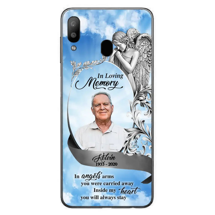 Custom Personalized Memorial Photo Phone Case - Memorial Gift Idea for Family - Inside My Heart You Will Always Stay - Case For iPhone/Samsung