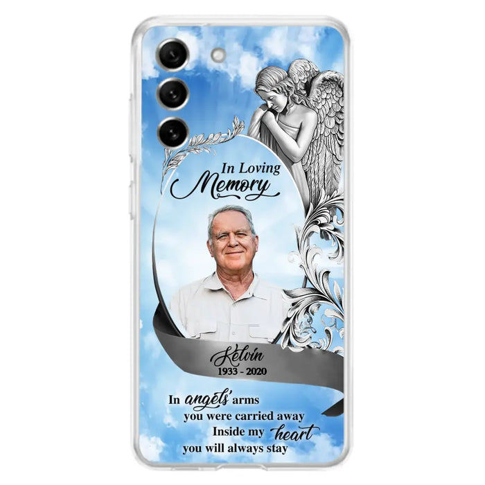 Custom Personalized Memorial Photo Phone Case - Memorial Gift Idea for Family - Inside My Heart You Will Always Stay - Case For iPhone/Samsung