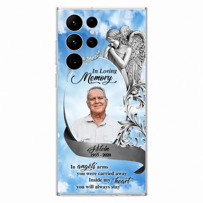 Custom Personalized Memorial Photo Phone Case - Memorial Gift Idea for Family - Inside My Heart You Will Always Stay - Case For iPhone/Samsung