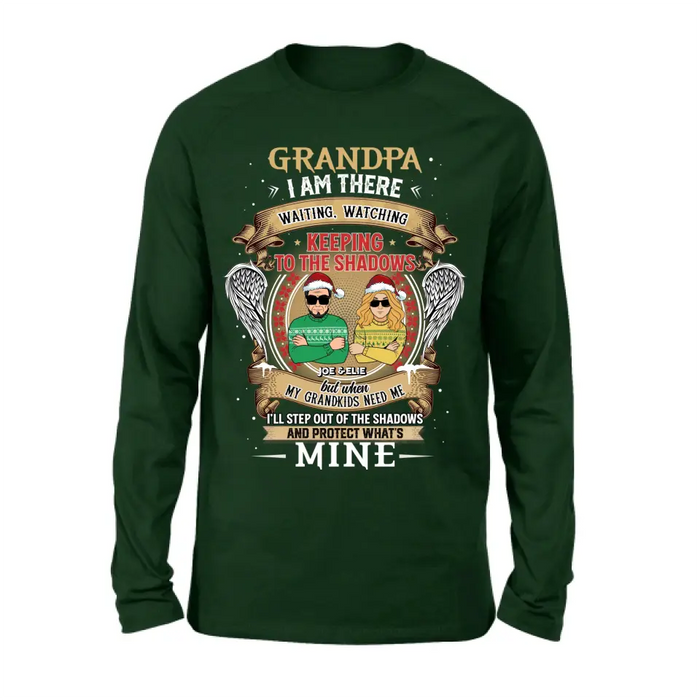 Personalized Grandpa Shirt/Hoodie - Christmas Gift Idea For Grandpa From Grandkids - Grandpa I Am There Waiting