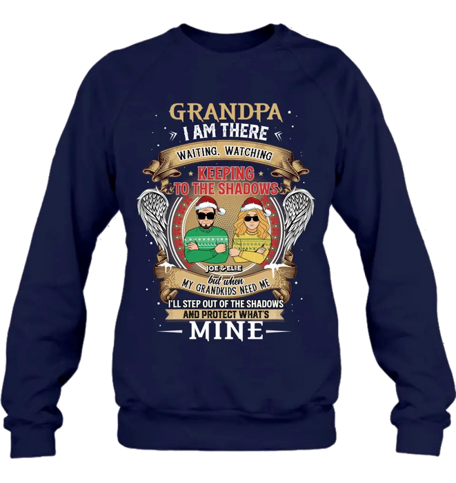 Personalized Grandpa Shirt/Hoodie - Christmas Gift Idea For Grandpa From Grandkids - Grandpa I Am There Waiting