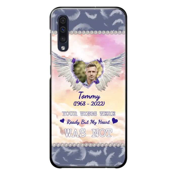 Custom Personalized Memorial Photo Phone Case - Memorial Gift Idea for Family - Your Wings Were Ready But My Heart Was Not - Case For iPhone/Samsung