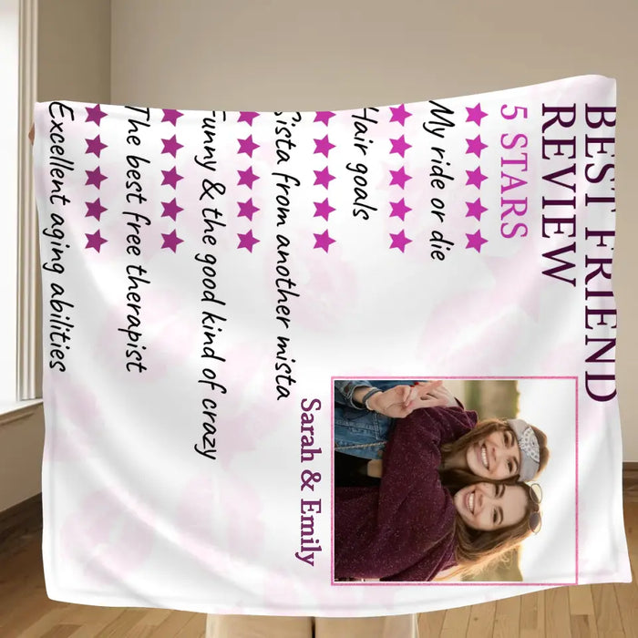 Custom Personalized Best Friend Quilt/ Fleece Throw Blanket - Upload Photo - Gift Idea For Besties - Best Friend Review