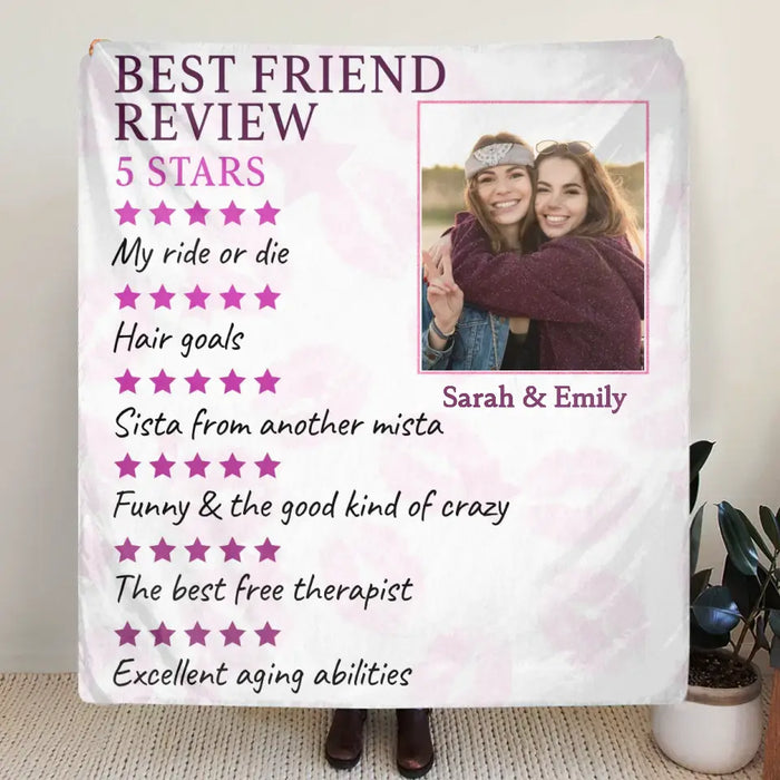 Custom Personalized Best Friend Quilt/ Fleece Throw Blanket - Upload Photo - Gift Idea For Besties - Best Friend Review