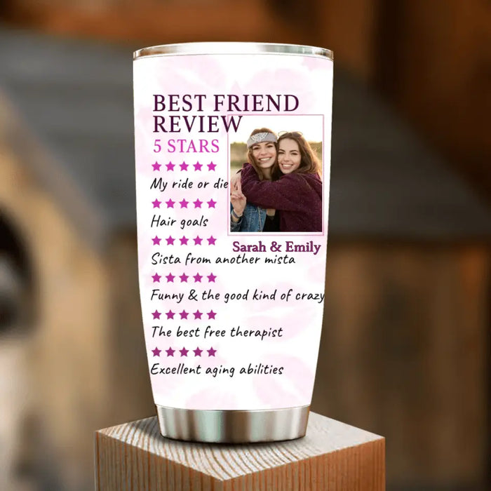 Custom Personalized Best Friend Tumbler - Upload Photo - Gift Idea For Besties - Best Friend Review