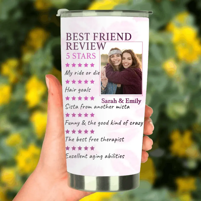 Custom Personalized Best Friend Tumbler - Upload Photo - Gift Idea For Besties - Best Friend Review