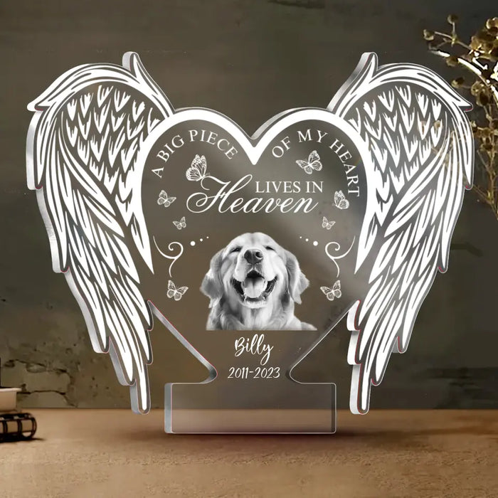 Custom Personalized Memorial Acrylic Plaque - Upload Photo - Remembrance Gift - A Big Of My Heart Lives In Heaven