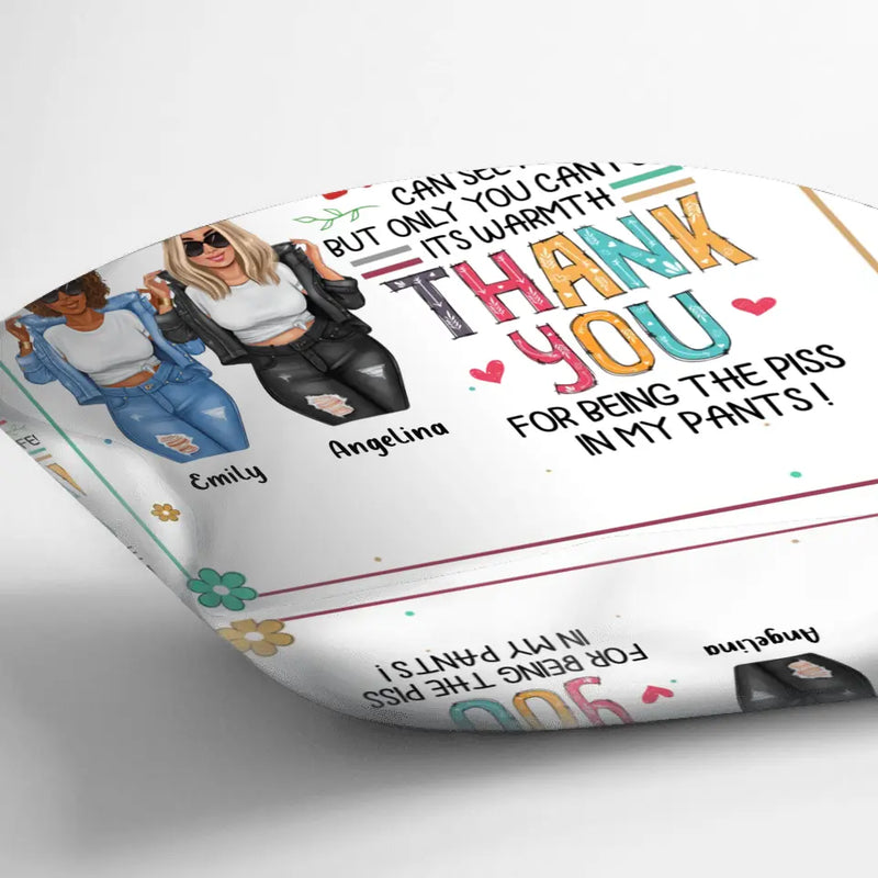 Personalized Friends Pillow Cover - Gift Idea For Besties - Friendship Is Like Pissing Your Pants