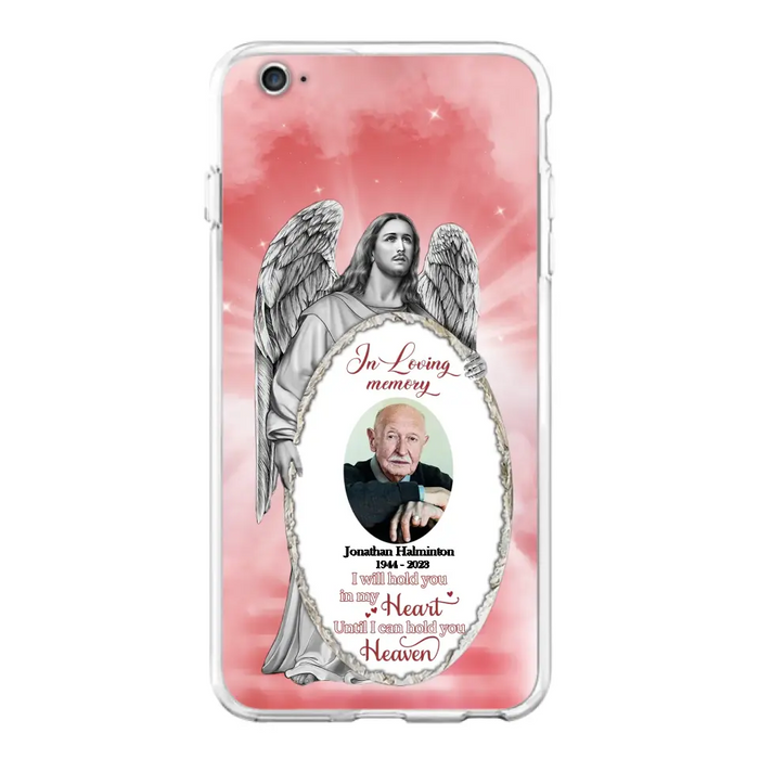 Custom Personalized Jesus Christ Memorial Photo Phone Case - Memorial Gift Idea For Family Member - I Will Hold You in My Heart Until I Can Hold You in Heaven - Case For iPhone/Samsung