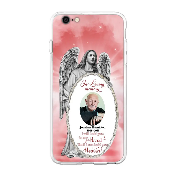 Custom Personalized Jesus Christ Memorial Photo Phone Case - Memorial Gift Idea For Family Member - I Will Hold You in My Heart Until I Can Hold You in Heaven - Case For iPhone/Samsung