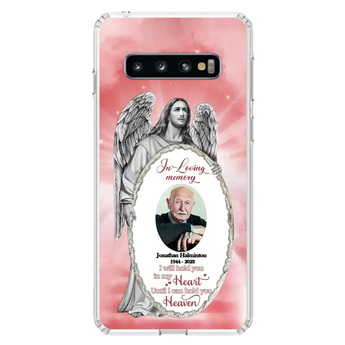 Custom Personalized Jesus Christ Memorial Photo Phone Case - Memorial Gift Idea For Family Member - I Will Hold You in My Heart Until I Can Hold You in Heaven - Case For iPhone/Samsung