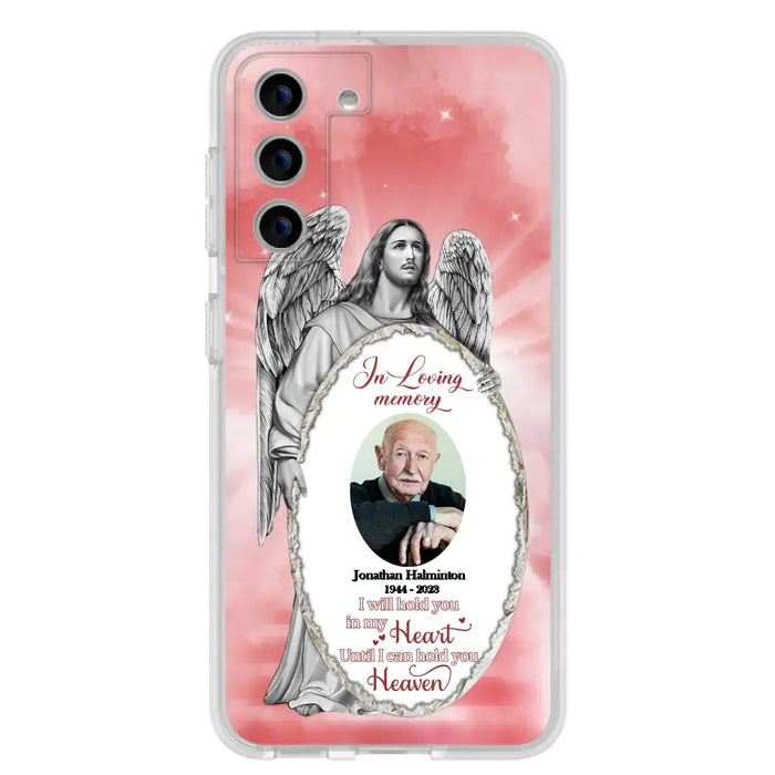 Custom Personalized Jesus Christ Memorial Photo Phone Case - Memorial Gift Idea For Family Member - I Will Hold You in My Heart Until I Can Hold You in Heaven - Case For iPhone/Samsung