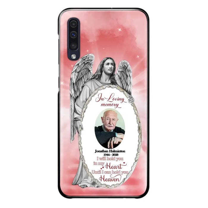 Custom Personalized Jesus Christ Memorial Photo Phone Case - Memorial Gift Idea For Family Member - I Will Hold You in My Heart Until I Can Hold You in Heaven - Case For iPhone/Samsung