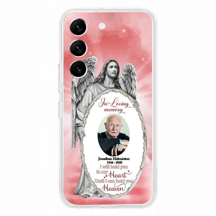 Custom Personalized Jesus Christ Memorial Photo Phone Case - Memorial Gift Idea For Family Member - I Will Hold You in My Heart Until I Can Hold You in Heaven - Case For iPhone/Samsung