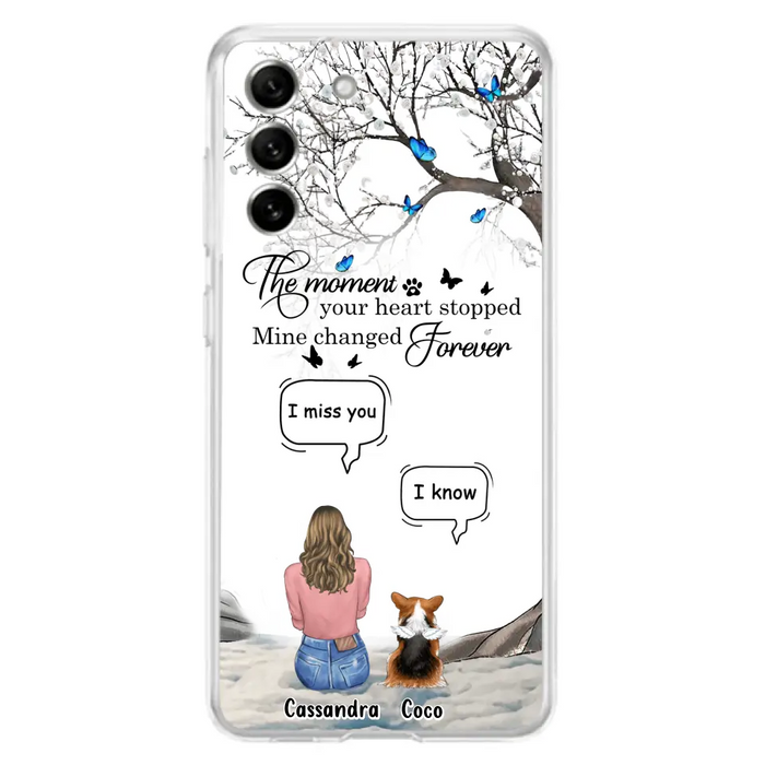 Personalized Pet Phone Case - Upto 4 Pets - Gift Idea For Couple/Dog/Cat Lover - The Moment Your Heart Stopped Mine Changed Forever - Case For iPhone/Samsung