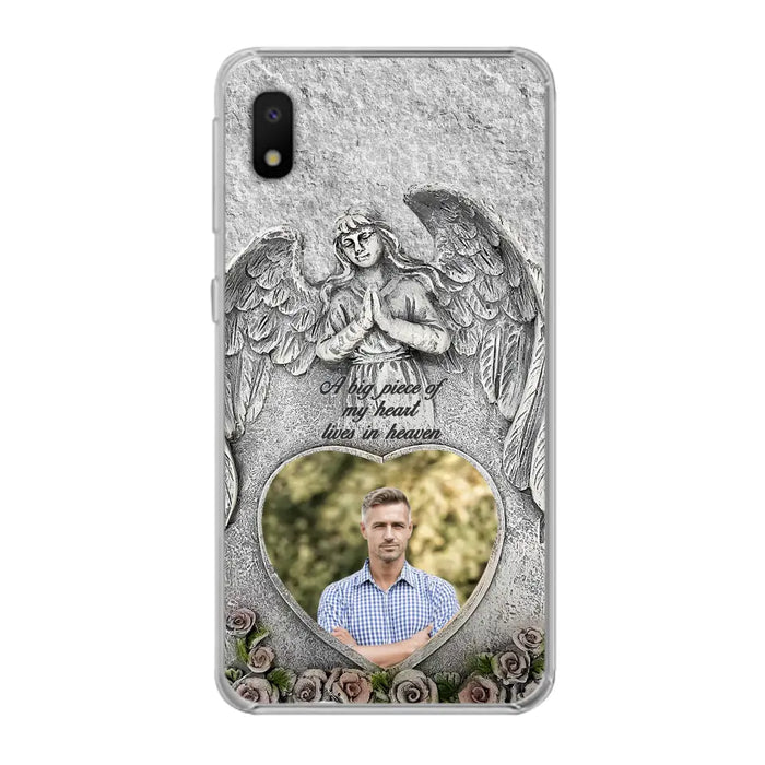 Custom Personalized Memorial Photo Phone Case - Memorial Gift Idea For Family Member - A Big Piece Of My Heart Lives In Heaven - Case For iPhone/Samsung