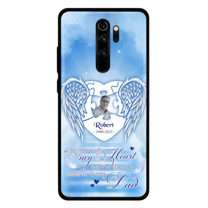 Custom Personalized Memorial Photo Phone Case - Memorial Gift Idea For Family - A Big Piece Of My Heart Lives In Heaven And He Is My Dad -  Case For Oppo/ Xiaomi/ Huawei