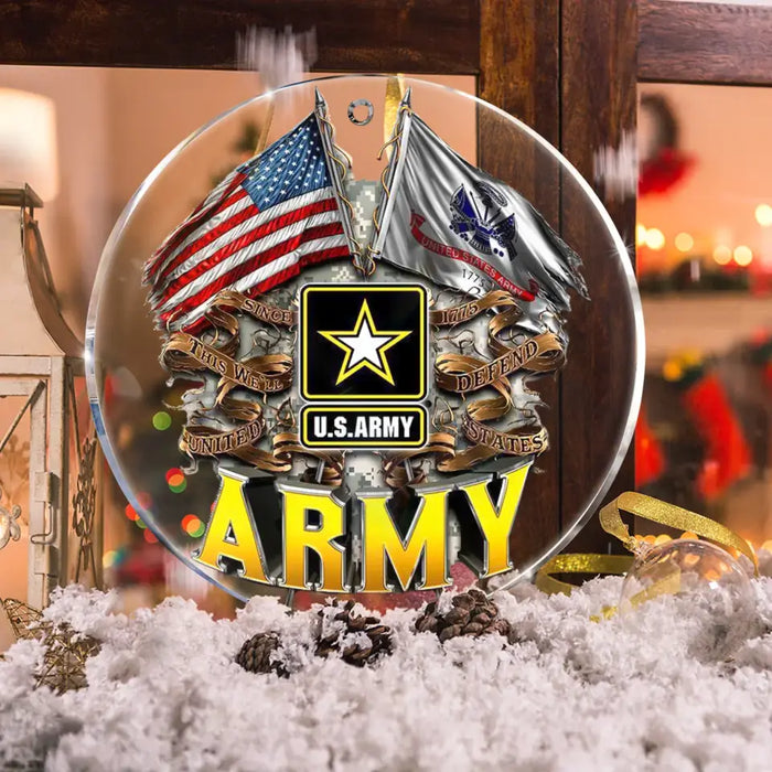 Custom Personalized Veteran Acrylic Ornament - Christmas Gift Idea For Veteran