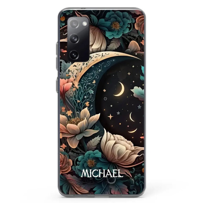 Custom Personalized Cottagecore Floral Sun Moon Stars Phone Case -  Case For iPhone/Samsung