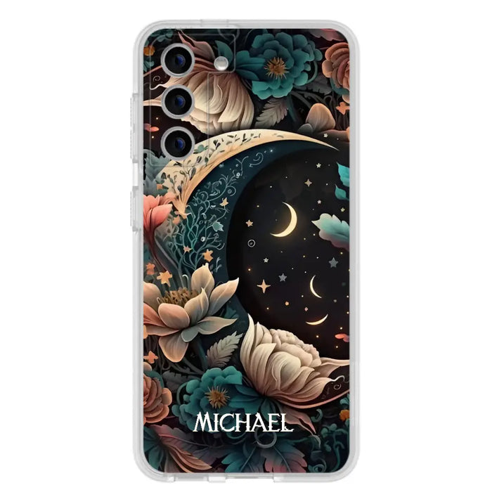 Custom Personalized Cottagecore Floral Sun Moon Stars Phone Case -  Case For iPhone/Samsung