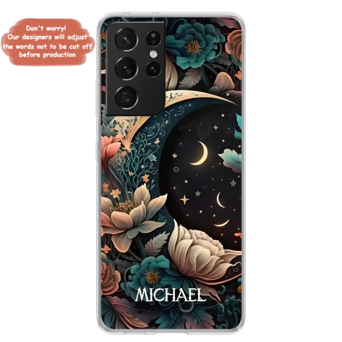 Custom Personalized Cottagecore Floral Sun Moon Stars Phone Case -  Case For iPhone/Samsung