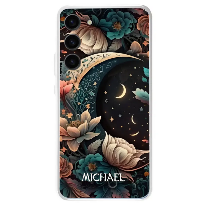 Custom Personalized Cottagecore Floral Sun Moon Stars Phone Case -  Case For iPhone/Samsung