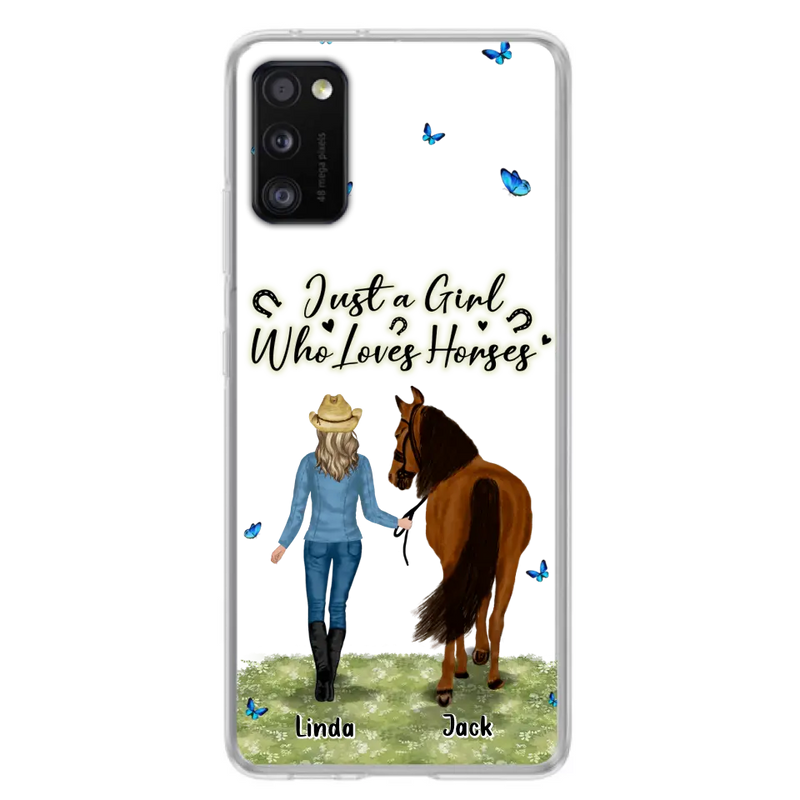 Personalized Horse Girl Phone Case - Up to 6 Horses - Gift Idea for Horse Lovers - Just A Girl Who Loves Horses - Case for iPhone/Samsung