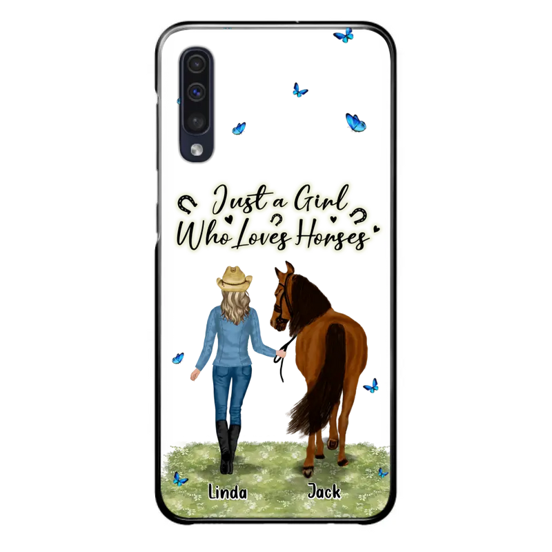 Personalized Horse Girl Phone Case - Up to 6 Horses - Gift Idea for Horse Lovers - Just A Girl Who Loves Horses - Case for iPhone/Samsung