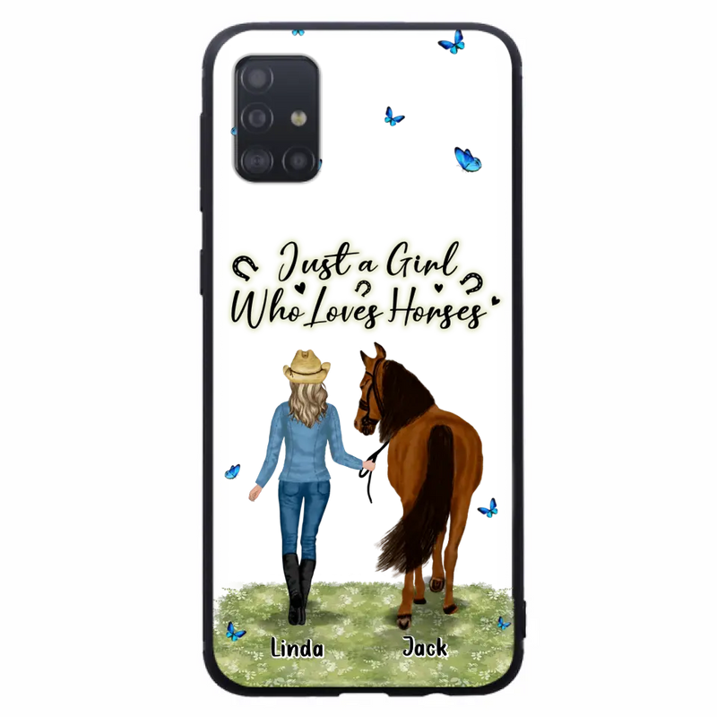 Personalized Horse Girl Phone Case - Up to 6 Horses - Gift Idea for Horse Lovers - Just A Girl Who Loves Horses - Case for iPhone/Samsung