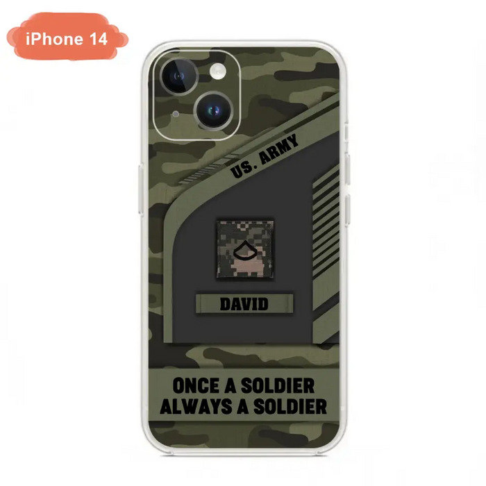 Custom Personalized Veteran Phone Case - Gift Idea For Veteran/Veterans Day - Once A Soldier Always A Soldier - Case for iPhone/Samsung