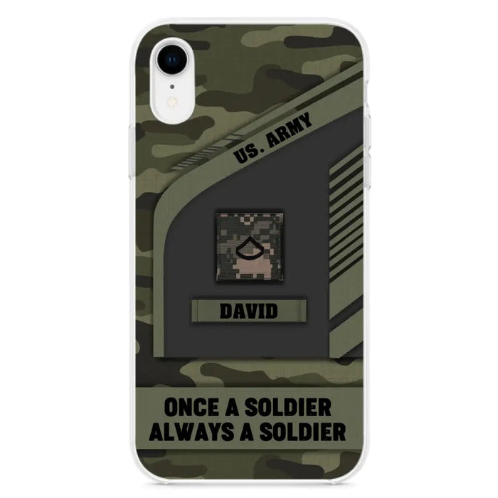 Custom Personalized Veteran Phone Case - Gift Idea For Veteran/Veterans Day - Once A Soldier Always A Soldier - Case for iPhone/Samsung