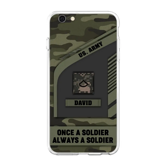 Custom Personalized Veteran Phone Case - Gift Idea For Veteran/Veterans Day - Once A Soldier Always A Soldier - Case for iPhone/Samsung