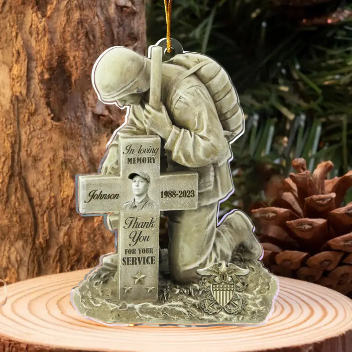 Custom Personalized Veteran Acrylic Ornament - Upload Photo - Memorial Gift Idea For Veteran - Proud To Be A Veteran