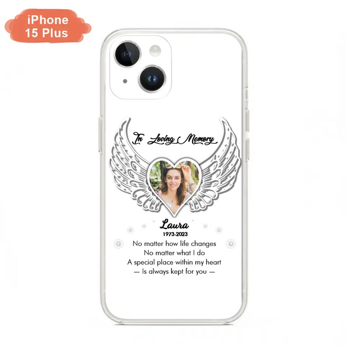 Custom Personalized In Loving Memory Phone Case - Upload Photo - Memorial Gift Idea - Case For iPhone/Samsung - A Special Place Within My Heart Is Always Kept For You