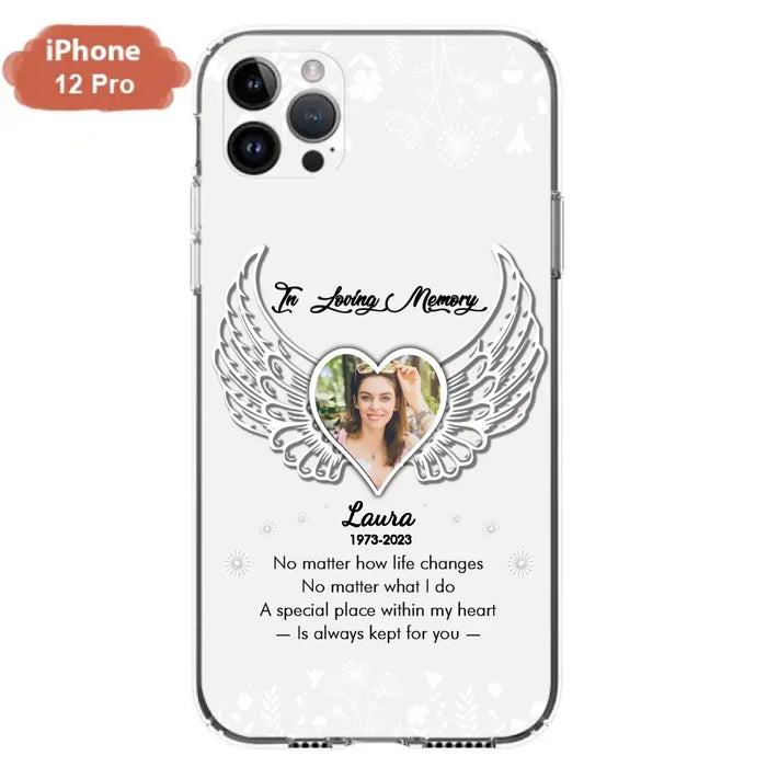 Custom Personalized In Loving Memory Phone Case - Upload Photo - Memorial Gift Idea - Case For iPhone/Samsung - A Special Place Within My Heart Is Always Kept For You