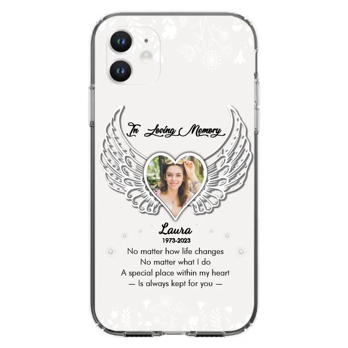 Custom Personalized In Loving Memory Phone Case - Upload Photo - Memorial Gift Idea - Case For iPhone/Samsung - A Special Place Within My Heart Is Always Kept For You