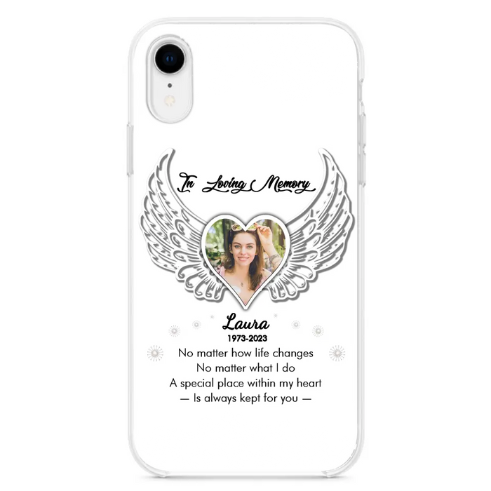 Custom Personalized In Loving Memory Phone Case - Upload Photo - Memorial Gift Idea - Case For iPhone/Samsung - A Special Place Within My Heart Is Always Kept For You