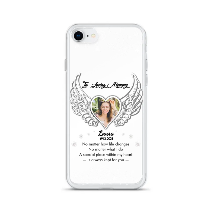 Custom Personalized In Loving Memory Phone Case - Upload Photo - Memorial Gift Idea - Case For iPhone/Samsung - A Special Place Within My Heart Is Always Kept For You